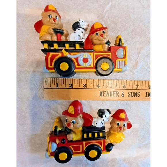 Home Interiors Fire Truck Wall Art - VTG Bear FIREFIGHTER Plaques circa 1990 - Picture 4 of 7